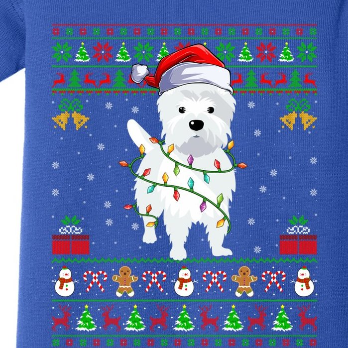 Funny Westie Dog Lover Xmas Santa Ugly Westie Christmas Gift Baby Bodysuit