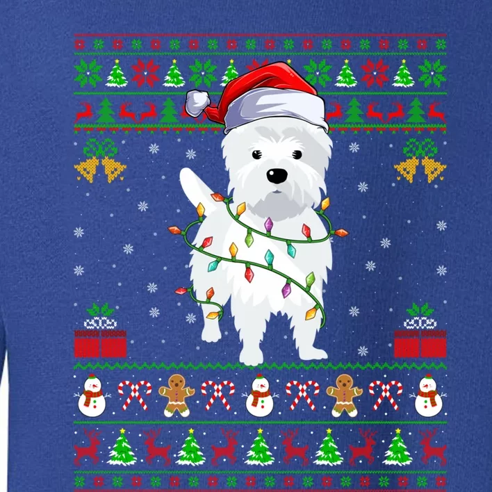 Funny Westie Dog Lover Xmas Santa Ugly Westie Christmas Gift Toddler Sweatshirt