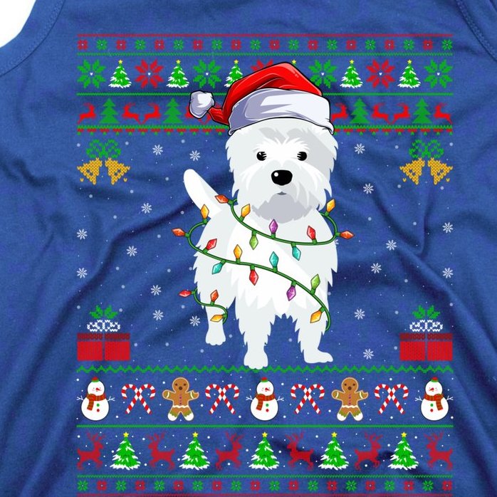 Funny Westie Dog Lover Xmas Santa Ugly Westie Christmas Gift Tank Top