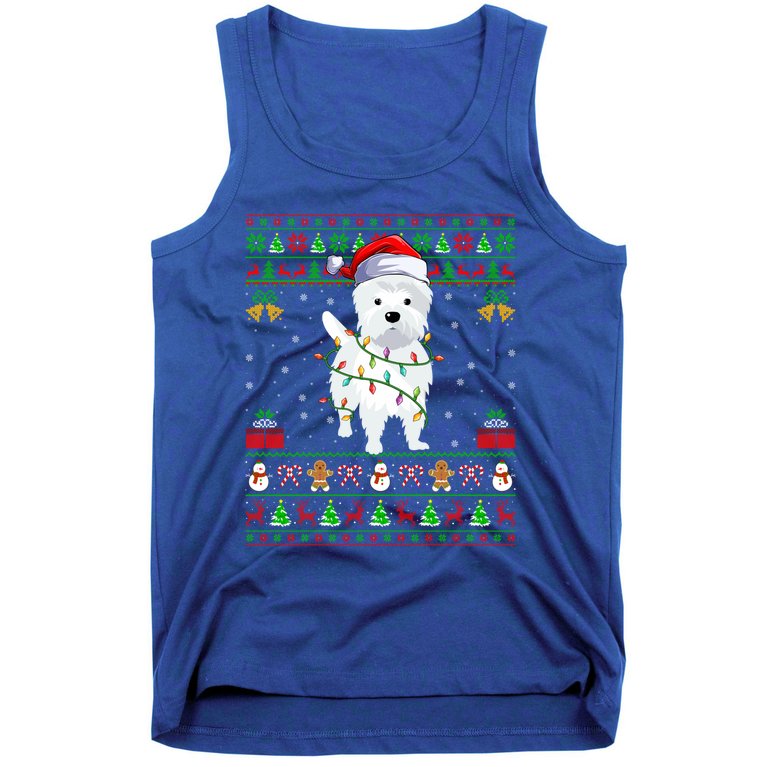 Funny Westie Dog Lover Xmas Santa Ugly Westie Christmas Gift Tank Top