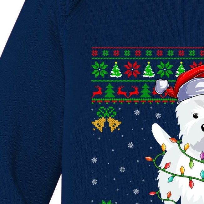 Funny Westie Dog Lover Xmas Santa Ugly Westie Christmas Gift Baby Long Sleeve Bodysuit