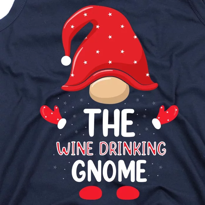 Funny Wine Drinking Gnome Funny Matching Family Christmas Gnome Wine Lover Gift Tank Top