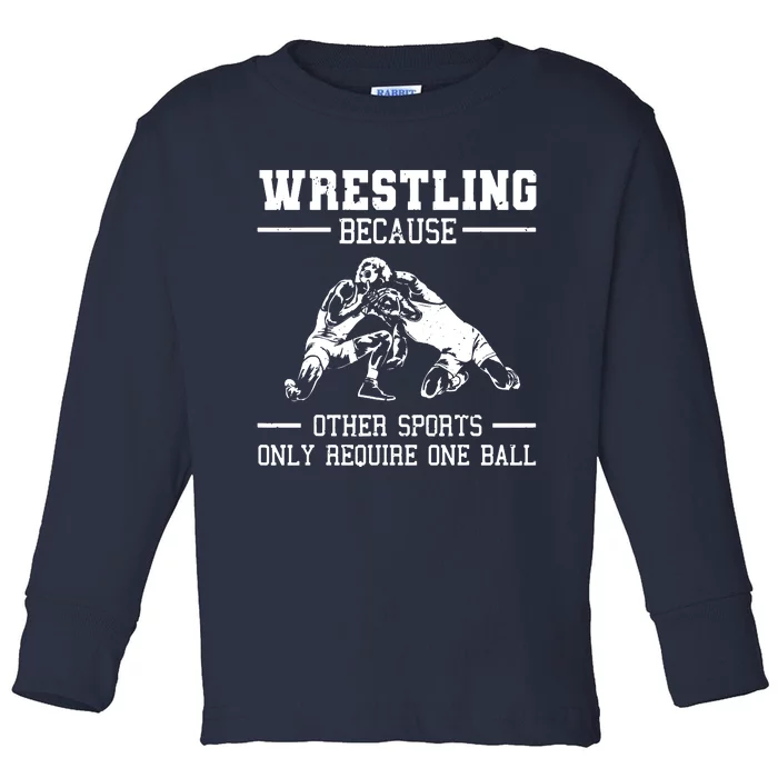 Funny Wrestling Design For Wrestle Athletes Toddler Long Sleeve Shirt