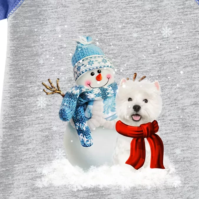 Funny Westie Dog Christmas Snow Christmas Pajama Gift Infant Baby Jersey Bodysuit