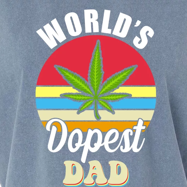 Funny World's Dopest Dad Funny Marijuana Retro Garment-Dyed Women's Muscle Tee