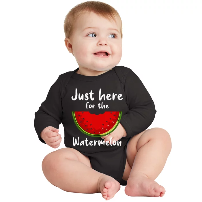 Funny Watermelon Design For Men Women Watermelon Wedge Fruit Baby Long Sleeve Bodysuit