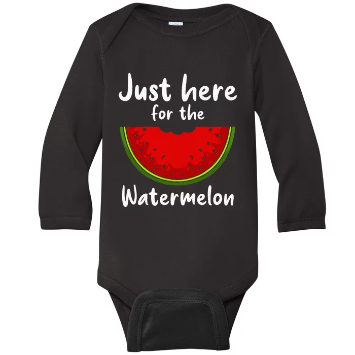 Funny Watermelon Design For Men Women Watermelon Wedge Fruit Baby Long Sleeve Bodysuit