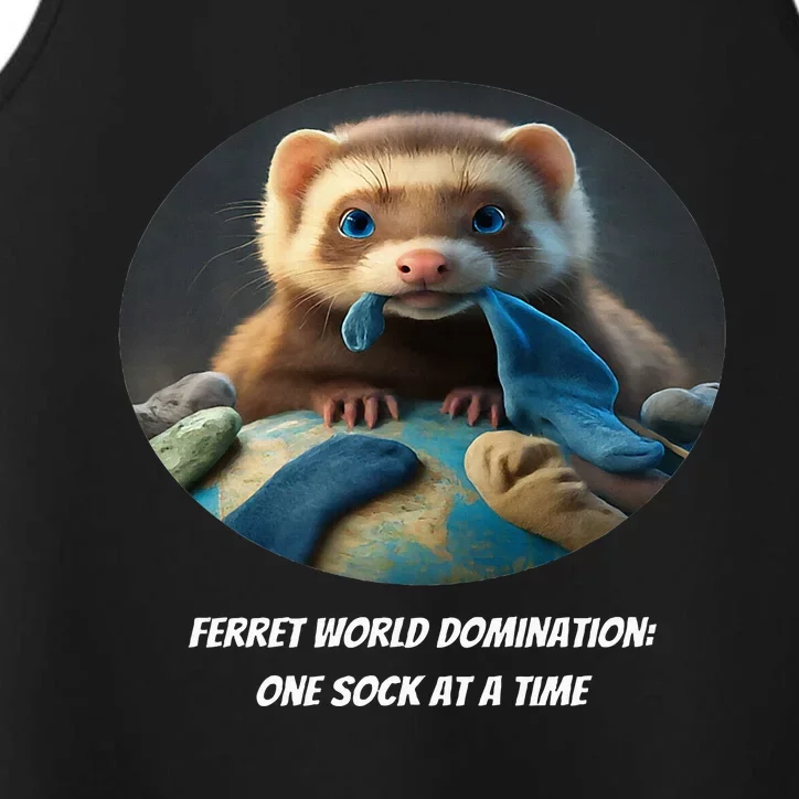 Ferret World Domination One Sock At A Time Premium Performance Tank