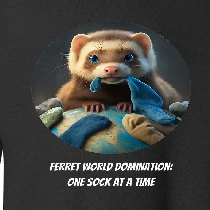 Ferret World Domination One Sock At A Time Premium Toddler Sweatshirt