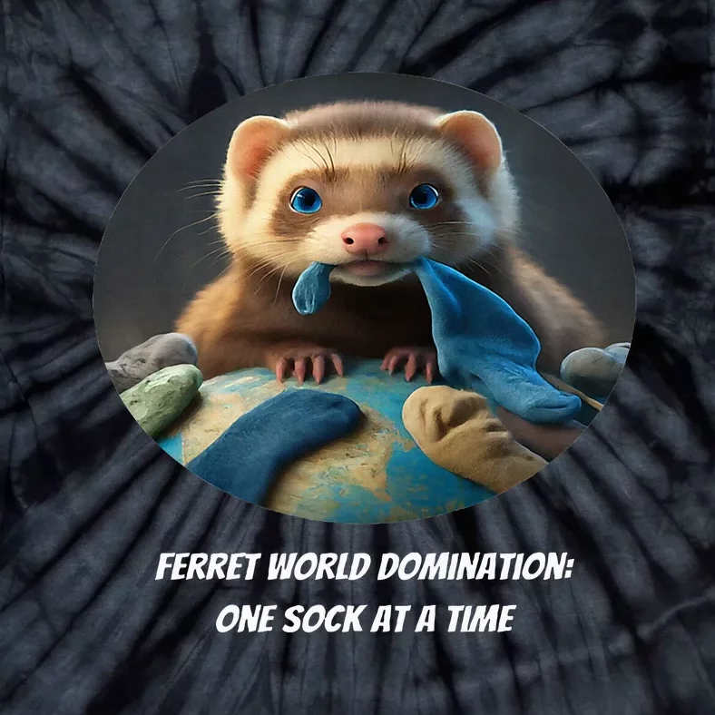 Ferret World Domination One Sock At A Time Premium Tie-Dye T-Shirt