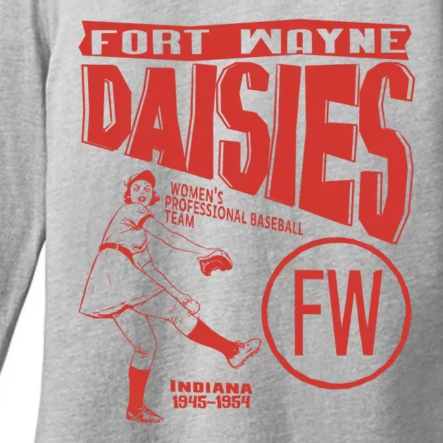 Fort Wayne Daisies Women Professional Baseball Team 1945 Womens CVC Long Sleeve Shirt