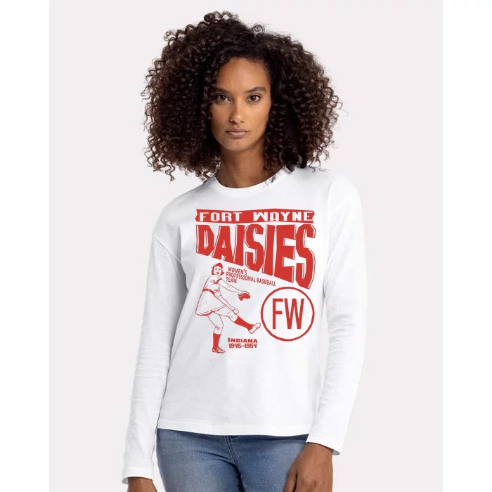 Fort Wayne Daisies Women Professional Baseball Team 1945 Womens Cotton Relaxed Long Sleeve T-Shirt