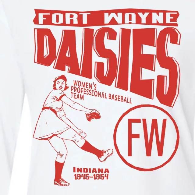 Fort Wayne Daisies Women Professional Baseball Team 1945 Womens Cotton Relaxed Long Sleeve T-Shirt