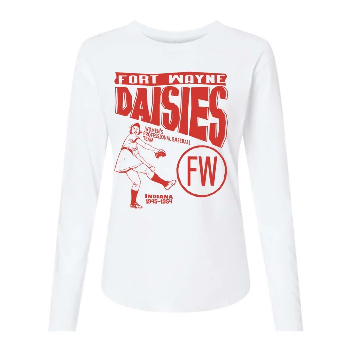 Fort Wayne Daisies Women Professional Baseball Team 1945 Womens Cotton Relaxed Long Sleeve T-Shirt