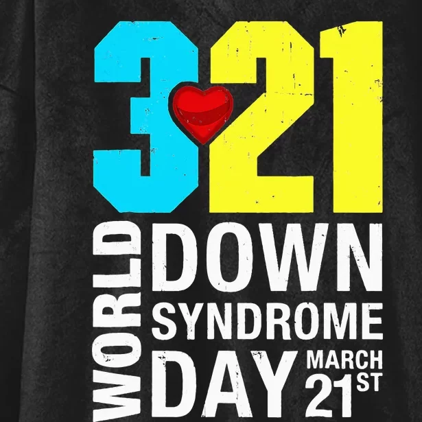 Funny World Down Syndrome Day March 21st Hooded Wearable Blanket