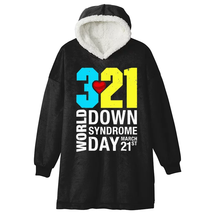 Funny World Down Syndrome Day March 21st Hooded Wearable Blanket