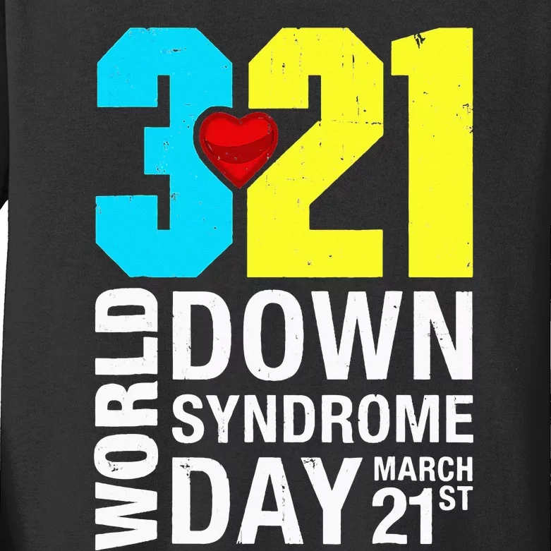 Funny World Down Syndrome Day March 21st Kids Long Sleeve Shirt