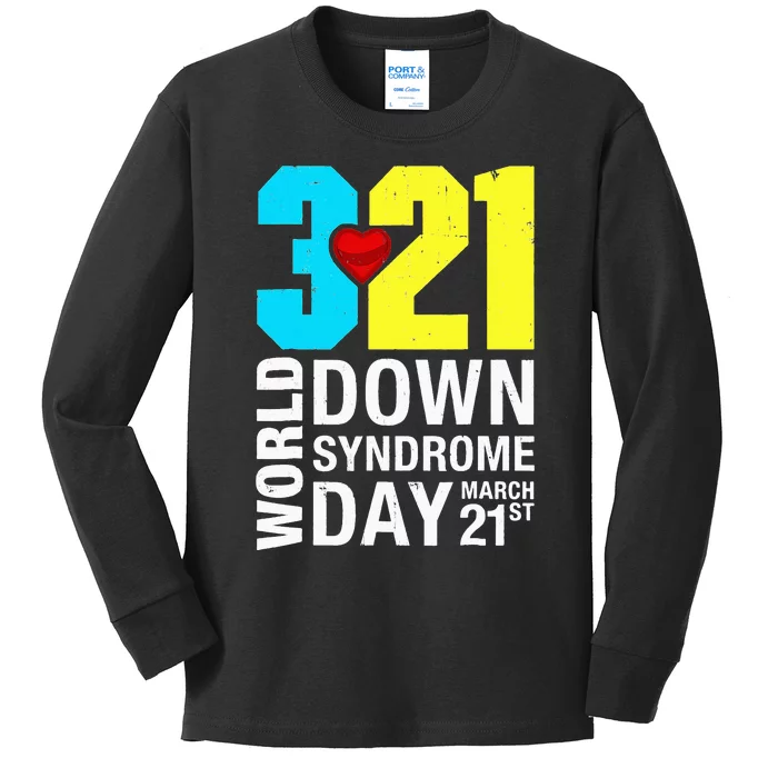 Funny World Down Syndrome Day March 21st Kids Long Sleeve Shirt