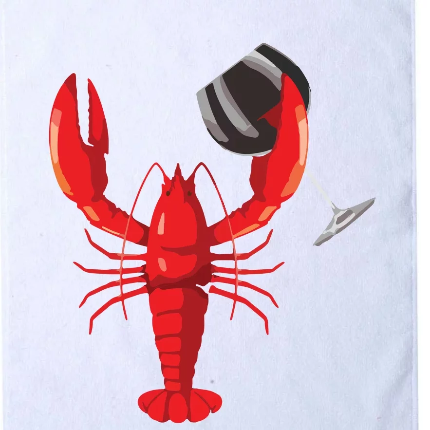 Funny Wine Drinking Lobster Red Crawfish Wine Lovers Gift Platinum Collection Golf Towel