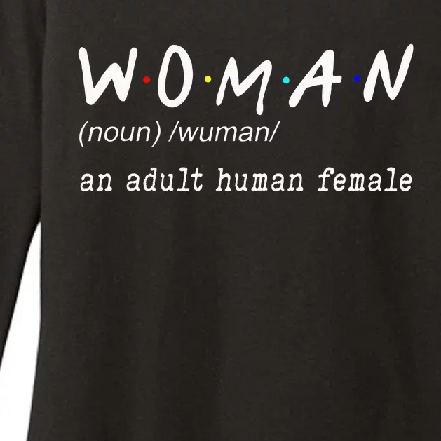 Funny Woman Definition Noun An Adult Human Female For Girl Womens CVC Long Sleeve Shirt