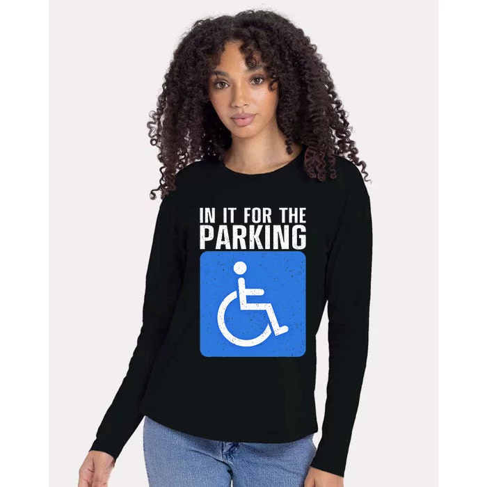 Funny Wheelchair Design For Disability Handicapped Womens Cotton Relaxed Long Sleeve T-Shirt