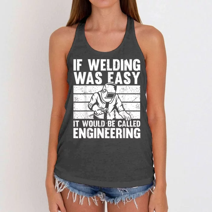 Funny Welding Design For Men Women Welder Weld Welding Lover Women's Knotted Racerback Tank