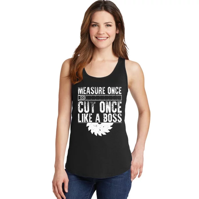 Funny Woodworker Design Dad Carpenter Carpentry Lovers Ladies Essential Tank