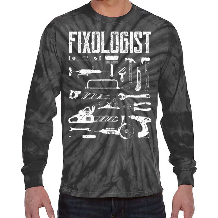 Funny Woodworker DIY Craftsman Fixologist Carpenter Tie-Dye Long Sleeve Shirt