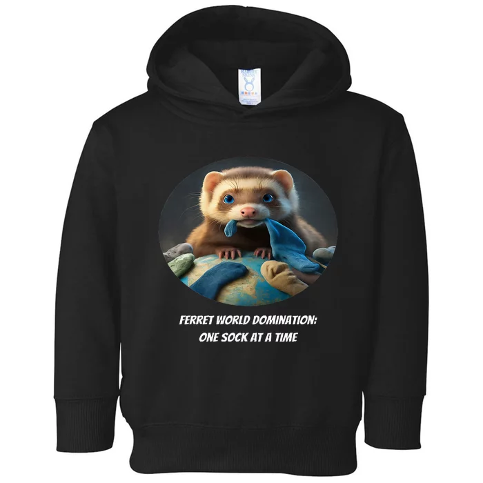 Ferret World Domination One Sock At A Time Toddler Hoodie