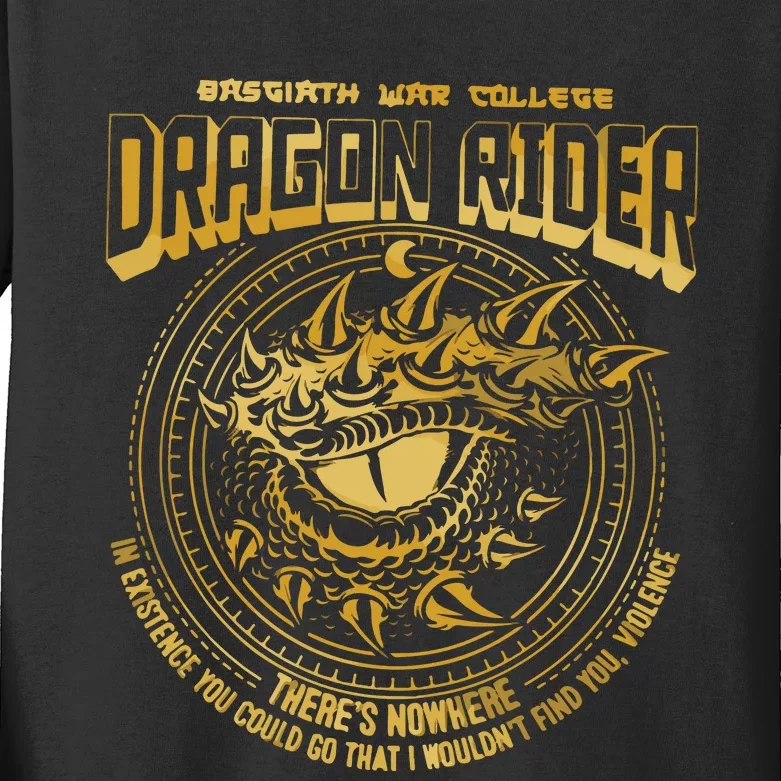 Fourth Wing Dragon Rider Rebecca Yarros Kids Long Sleeve Shirt