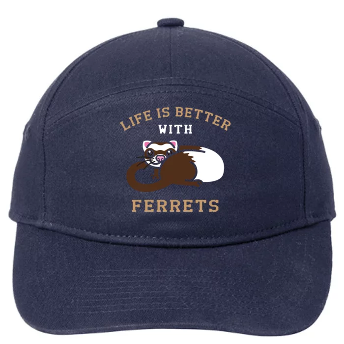 Ferret Whisperer European Polecat Wildlife Animal Lover Cute Gift 7-Panel Snapback Hat