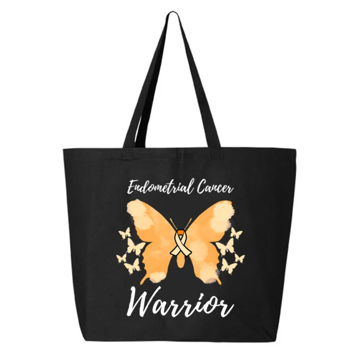 Funny Warrior Endometrial Cancer Awareness Uterine Cancer 25L Jumbo Tote