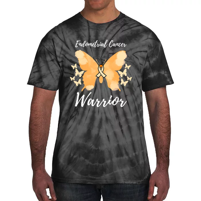 Funny Warrior Endometrial Cancer Awareness Uterine Cancer Tie-Dye T-Shirt