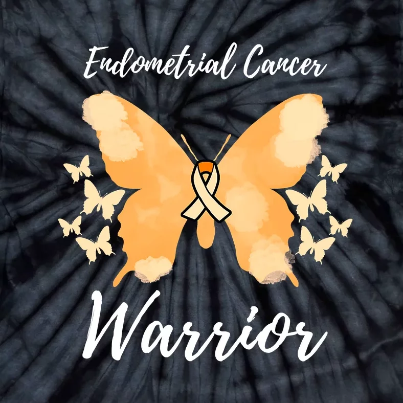 Funny Warrior Endometrial Cancer Awareness Uterine Cancer Tie-Dye T-Shirt