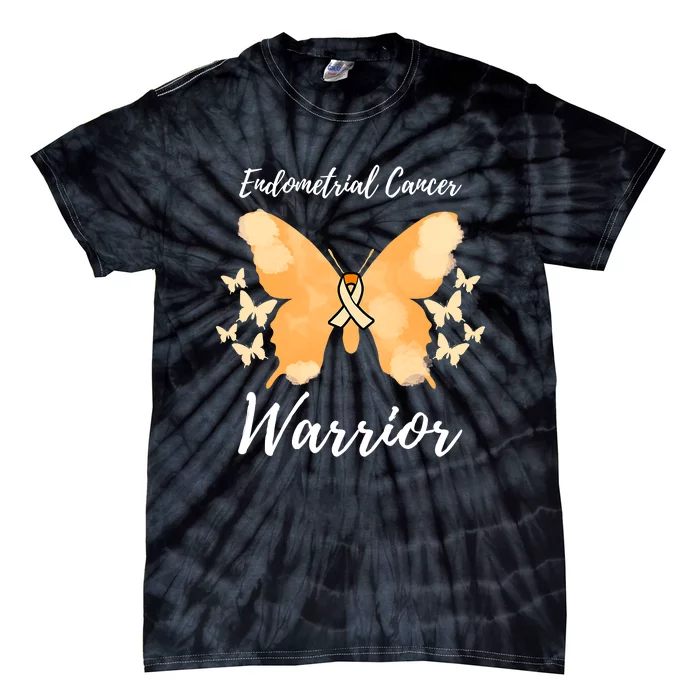 Funny Warrior Endometrial Cancer Awareness Uterine Cancer Tie-Dye T-Shirt