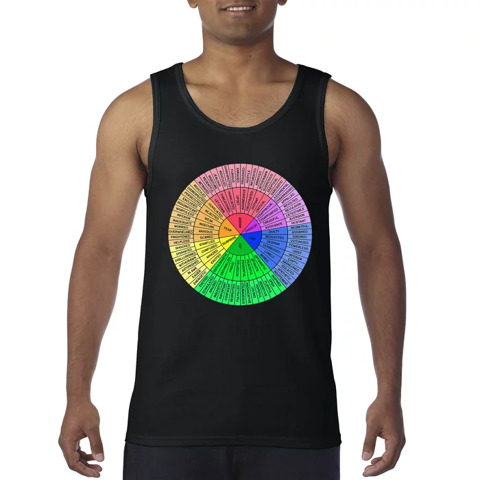 Feelings Wheel Emotion Chart Mental Health Therapy Chart Tank Top