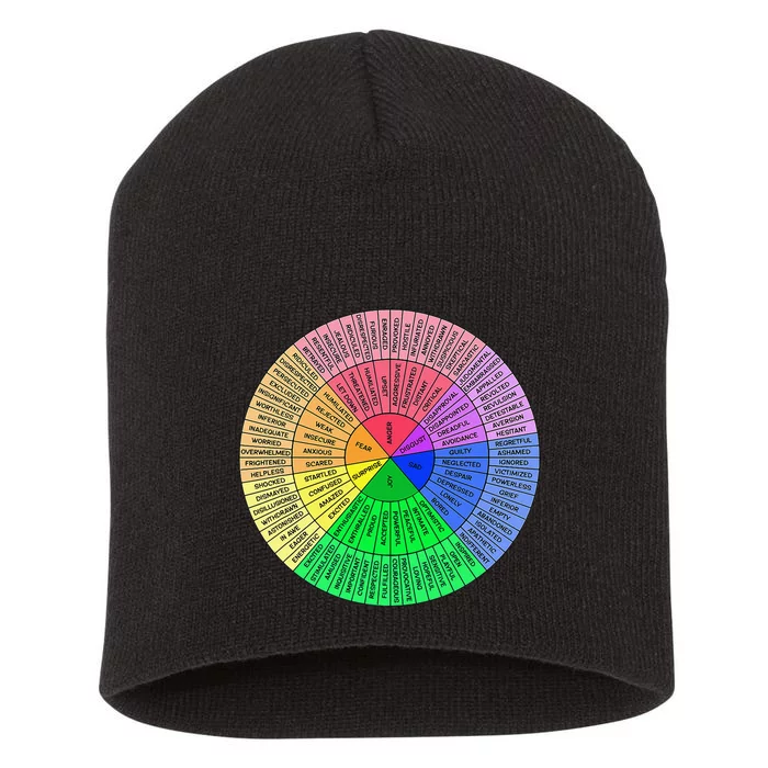 Feelings Wheel Emotion Chart Mental Health Therapy Chart Short Acrylic Beanie