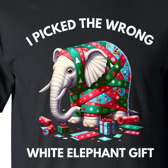 Funny White Elephant Gift Wrapped Elephant Dumb Gift Tall T-Shirt