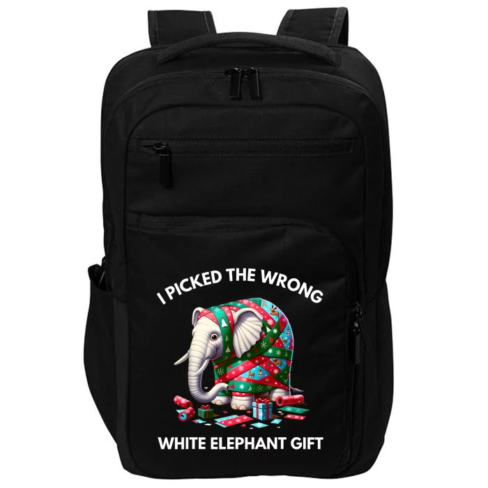 Funny White Elephant Gift Wrapped Elephant Dumb Gift Impact Tech Backpack