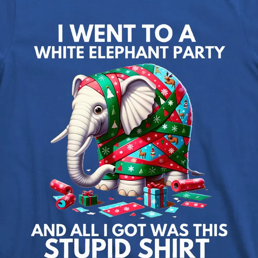 Funny White Elephant Gift Wrapped Elephant Dumb Gift T-Shirt