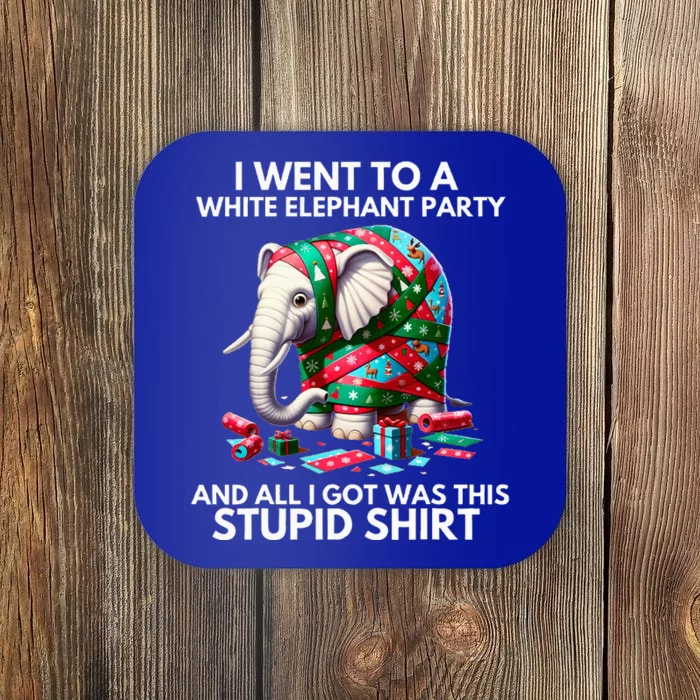 Funny White Elephant Gift Wrapped Elephant Dumb Gift Coaster