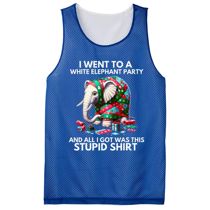 Funny White Elephant Gift Wrapped Elephant Dumb Gift Mesh Reversible Basketball Jersey Tank