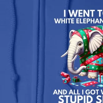 Funny White Elephant Gift Wrapped Elephant Dumb Gift Full Zip Hoodie