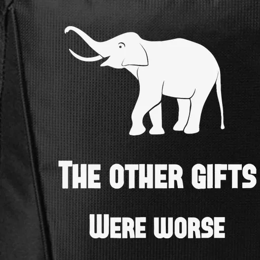 Funny White Elephant Gift City Backpack