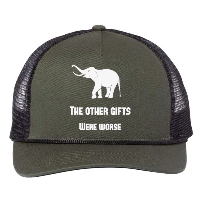 Funny White Elephant Gift Retro Rope Trucker Hat Cap