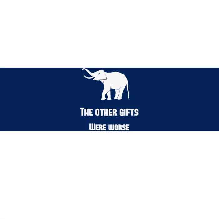 Funny White Elephant Gift Bumper Sticker