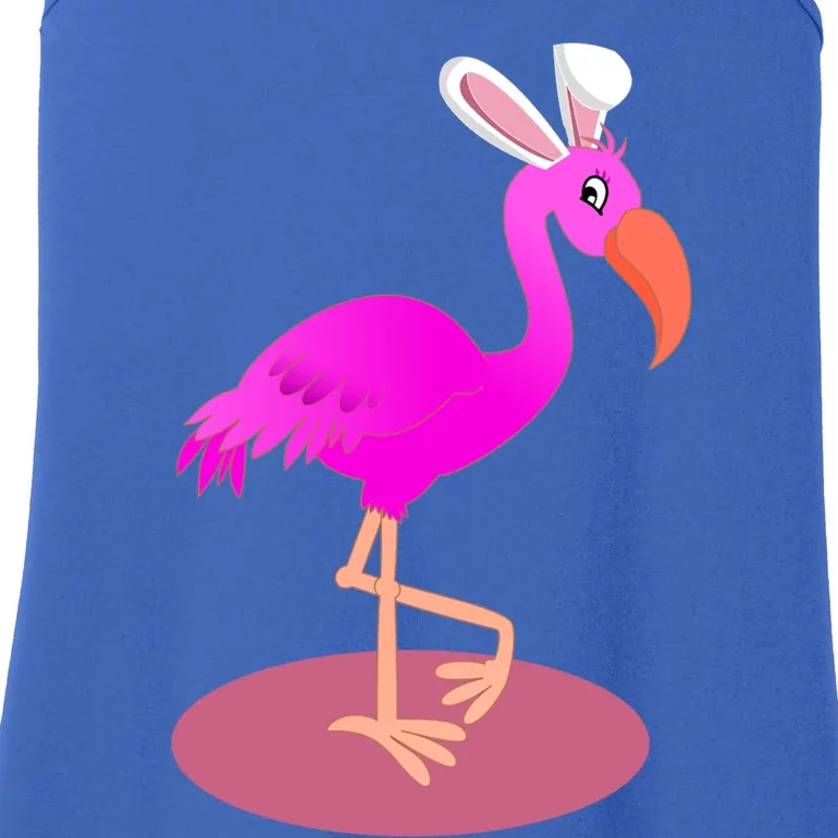 Flamingo With Easter Bunny Ears Cute Pink Bird Lover Gift Ladies Essential Tank