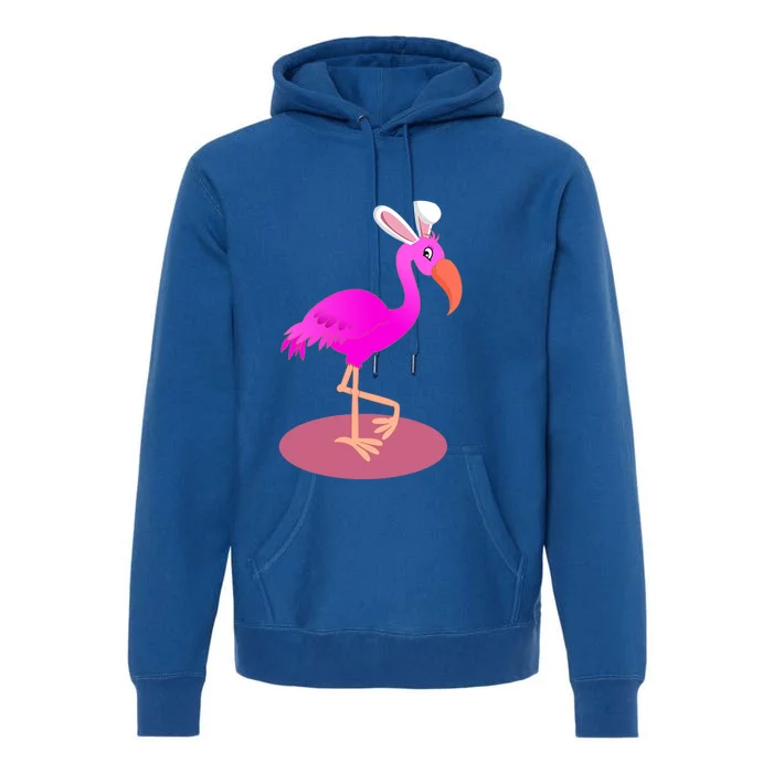 Flamingo With Easter Bunny Ears Cute Pink Bird Lover Gift Premium Hoodie