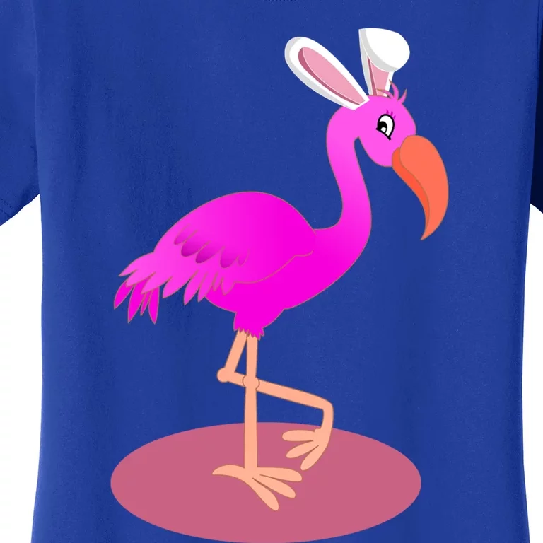 Flamingo With Easter Bunny Ears Cute Pink Bird Lover Gift Women's T-Shirt