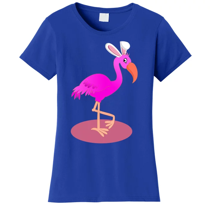 Flamingo With Easter Bunny Ears Cute Pink Bird Lover Gift Women's T-Shirt